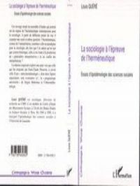 LA SOCIOLOGIE A L'EPREUVE DE L'HERMENEUTIQUE | Kako Nubukpo. Auteur