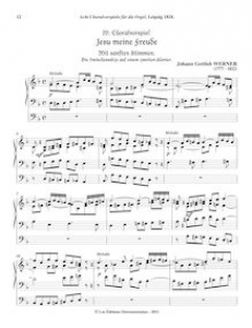 Affiche du document Partition I, Jesu meine Freude, mit sanften Stimmen, 8 Choralvorspiele für die Orgel