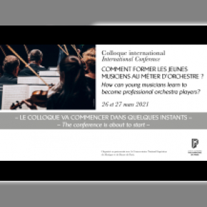 Affiche du document Colloque. Comment former les jeunes musiciens au métier d'orchestre. Version française