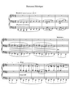 Affiche du document Partition complète, Berceuse héroïque, Debussy, Claude