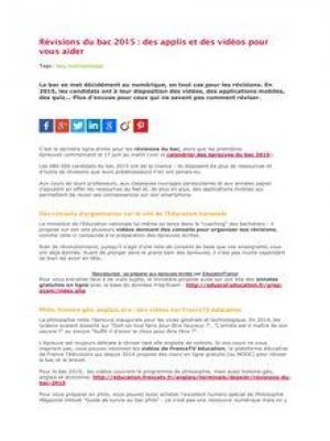 Affiche du document Révisions du Bac 2015 : des applis et des vidéos pour vous aider