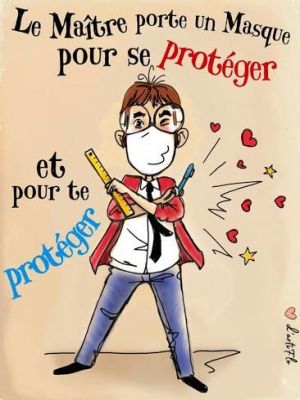 Affiche du document Hey ! Les p’tits loups, les gestes à retenir ! : Le masque (maître)